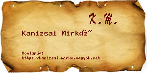 Kanizsai Mirkó névjegykártya